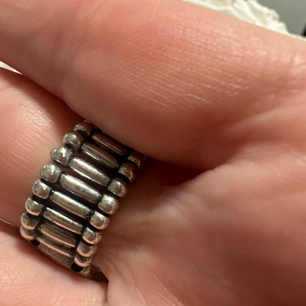 Fleur De Lis Shield Statement Ring - Silver Tone … - image 2